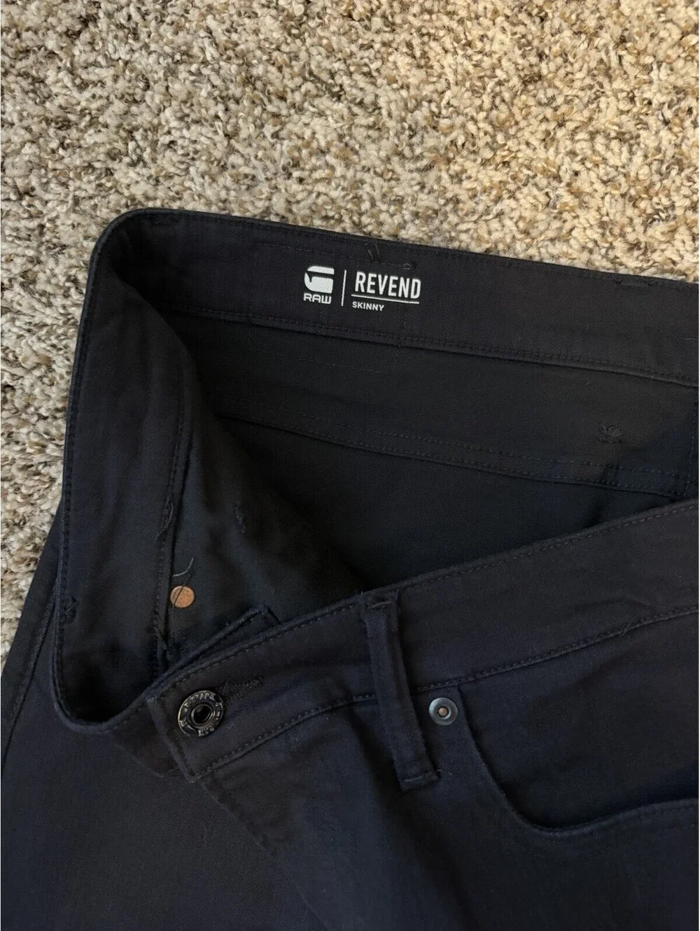 G-Star Raw Revend Skinny Jeans Men’s Size 36x32 Black Denim